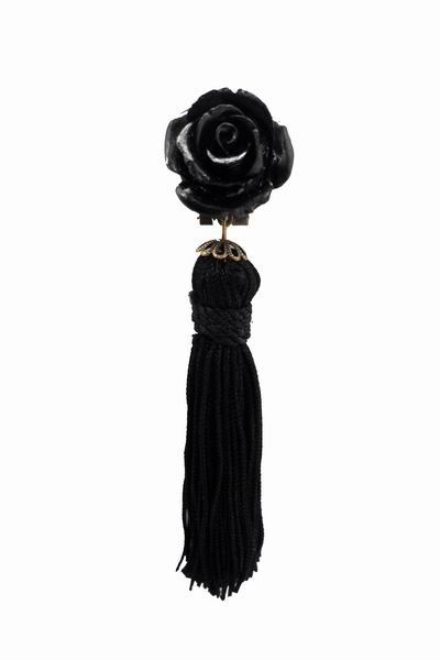 Pendientes Negros de Flecos Largos