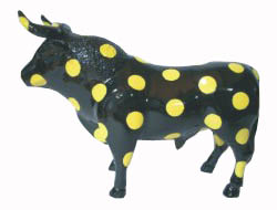 Toro Negro Lunares Amarillos - Imán