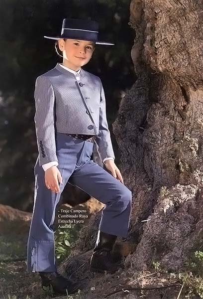 Traje Campero Combinado Raya Estrecha Lycra Azafata para niño