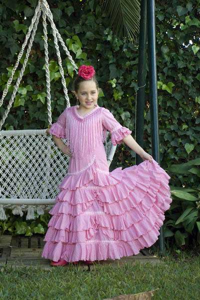 Traje de Flamenca Niña. mod. Frambuesa