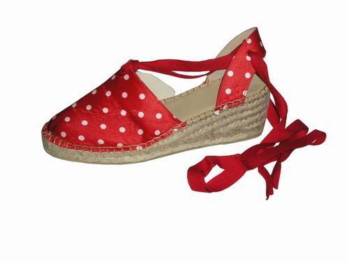 Zapatilla de esparto de lunares